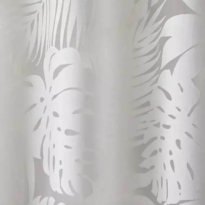 Kirklands Home Leilani Palm Leaf Curtain Panel, 84 in. White