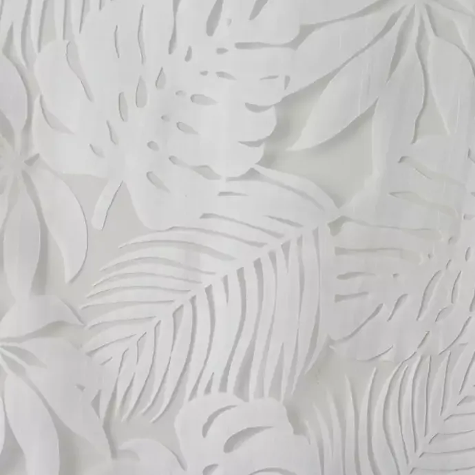 Kirklands Home Leilani Palm Leaf Curtain Panel, 84 in. White