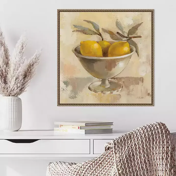 Discount Kirklands Home Lemon Bowl Framed Canvas Art Print