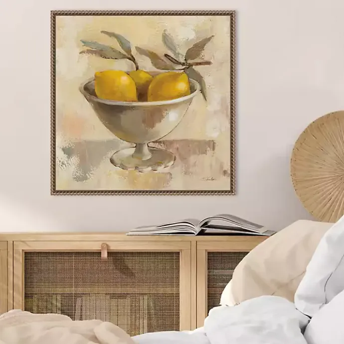 Discount Kirklands Home Lemon Bowl Framed Canvas Art Print