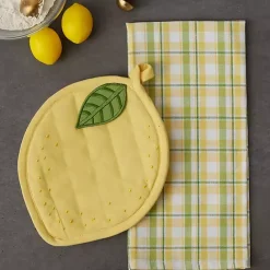 Best Kirklands Home Lemon Plaid 2-pc. Potholder and Kitchen Towel Set