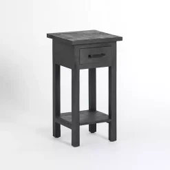 Kirklands Home Leo Wood Accent Table Black