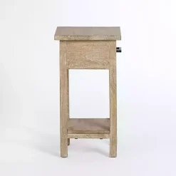 Discount Kirklands Home Leo Natural Wood Accent Table Tan