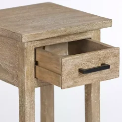 Discount Kirklands Home Leo Natural Wood Accent Table Tan