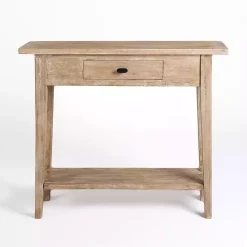Kirklands Home Leo Natural Wood Console Table Tan