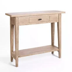 Kirklands Home Leo Natural Wood Console Table Tan
