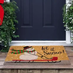 New Kirklands Home Let It Snow Festive Christmas Doormat