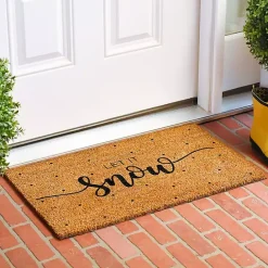 Kirklands Home Let it Snow Polka Dot Coir Doormat