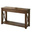 New Kirklands Home Leyton X-Bar Side Panel Console Table