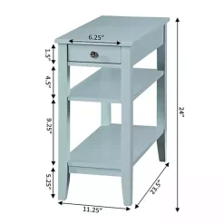 Discount Kirklands Home Light Chairside End Table with Shelves Blue