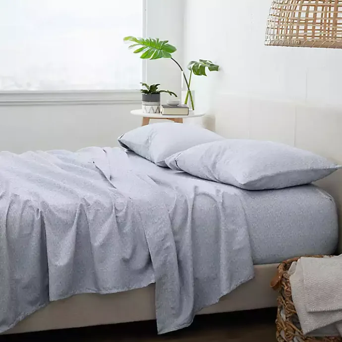 Kirklands Home Light Chambray 4-pc. King Bed Sheet Set Blue