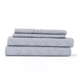 Kirklands Home Light Chambray 4-pc. King Bed Sheet Set Blue