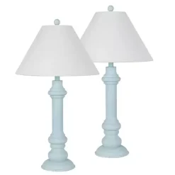 Hot Kirklands Home Light Blue Coastal Ariel Table Lamps, Set of 2
