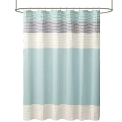 Best Kirklands Home Light Colorblock Silky Shower Curtain Blue