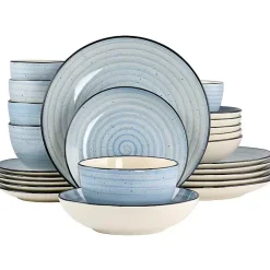 Online Kirklands Home Light Gia Stoneware 24-pc. Dinnerware Set Blue
