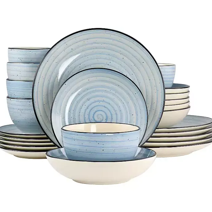 Online Kirklands Home Light Gia Stoneware 24-pc. Dinnerware Set Blue