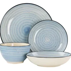 Online Kirklands Home Light Gia Stoneware 24-pc. Dinnerware Set Blue