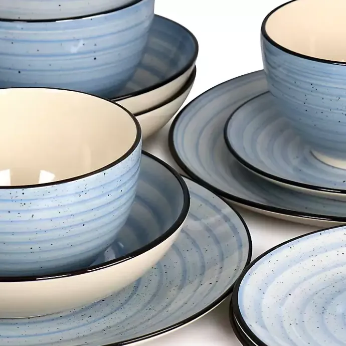 Online Kirklands Home Light Gia Stoneware 24-pc. Dinnerware Set Blue