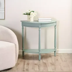 Sale Kirklands Home Light Half Moon Tinslee Console Table Blue