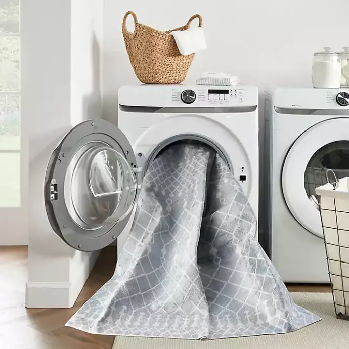 Hot Kirklands Home Light Moroccan Washable Runner, 2x10 Blue