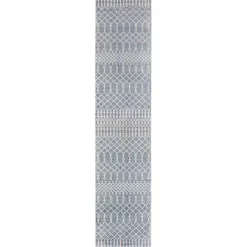 Hot Kirklands Home Light Moroccan Washable Runner, 2x12 Blue