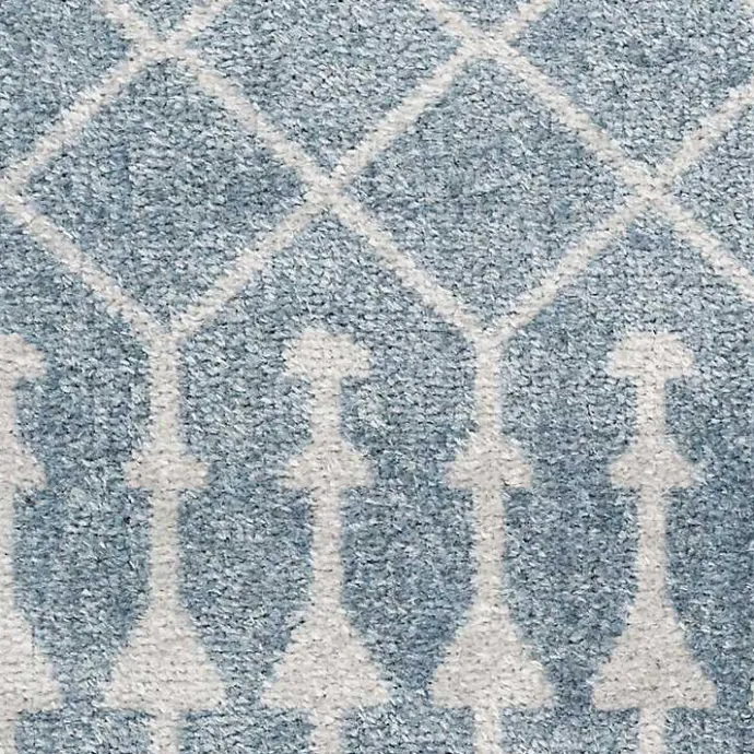 Hot Kirklands Home Light Moroccan Washable Runner, 2x12 Blue
