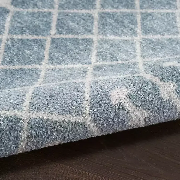Hot Kirklands Home Light Moroccan Washable Runner, 2x12 Blue
