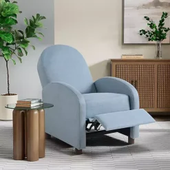 Sale Kirklands Home Light Rounded Push Back Recliner Blue