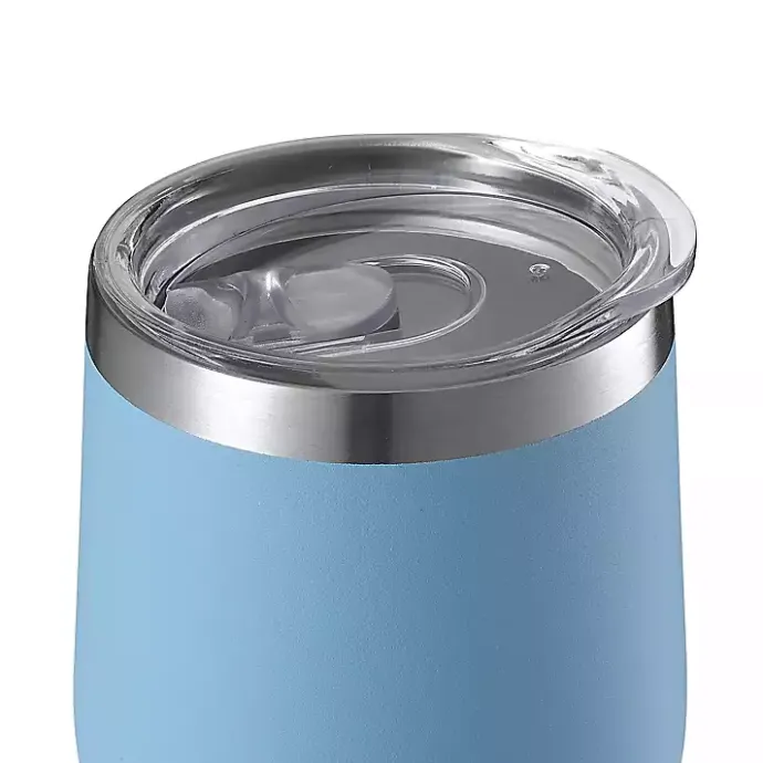New Kirklands Home Light Stainless Steel Wine Tumbler Blue