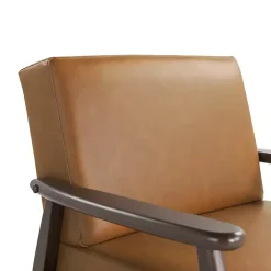 New Kirklands Home Light Faux Leather Ambon Accent Chair Brown