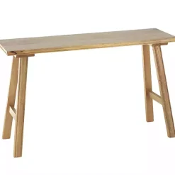 New Kirklands Home Light Mango Wood Rustic Tall Bench Brown