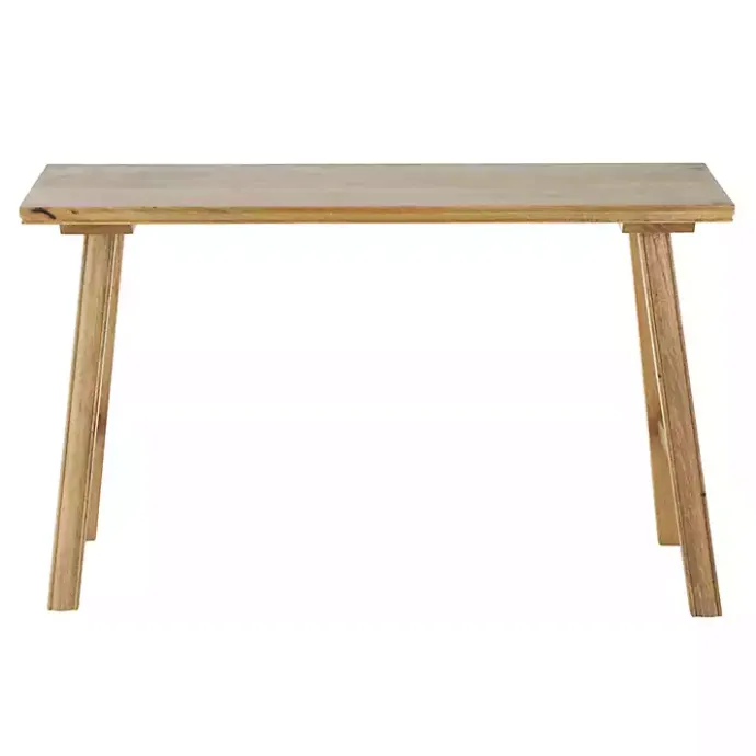 New Kirklands Home Light Mango Wood Rustic Tall Bench Brown
