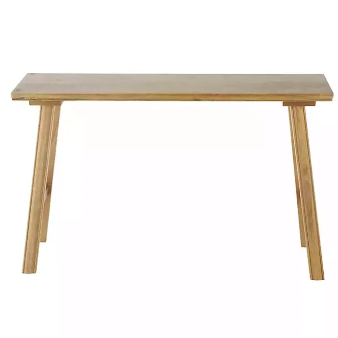 New Kirklands Home Light Mango Wood Rustic Tall Bench Brown