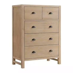 Online Kirklands Home Light Driftwood 5-Drawer Storage Chest Tan