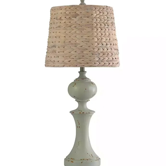 Online Kirklands Home Light Gray Balustrade Table Lamp Tan