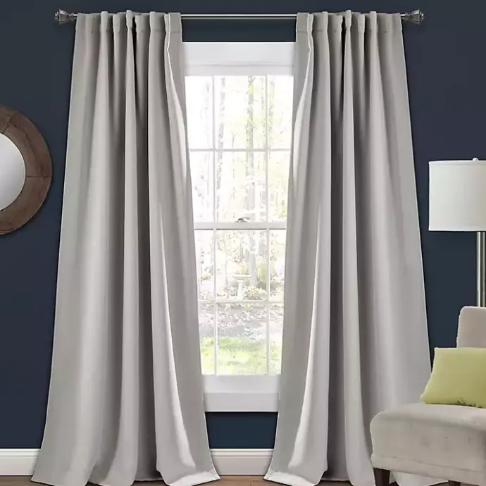 New Kirklands Home Light Blackout Curtain Panel Set, 95 in. Gray
