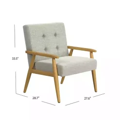 Online Kirklands Home Light Button Tufted Accent Chair Gray