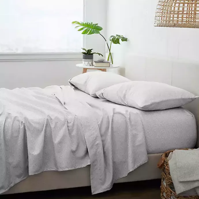 Kirklands Home Light Chambray 4-Pc. Queen Bed Sheet Set Gray