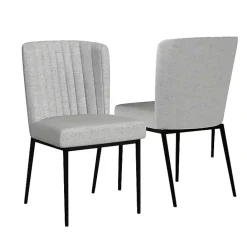 Clearance Kirklands Home Light Channel Back Dining Chairs, Set of 2 Gray