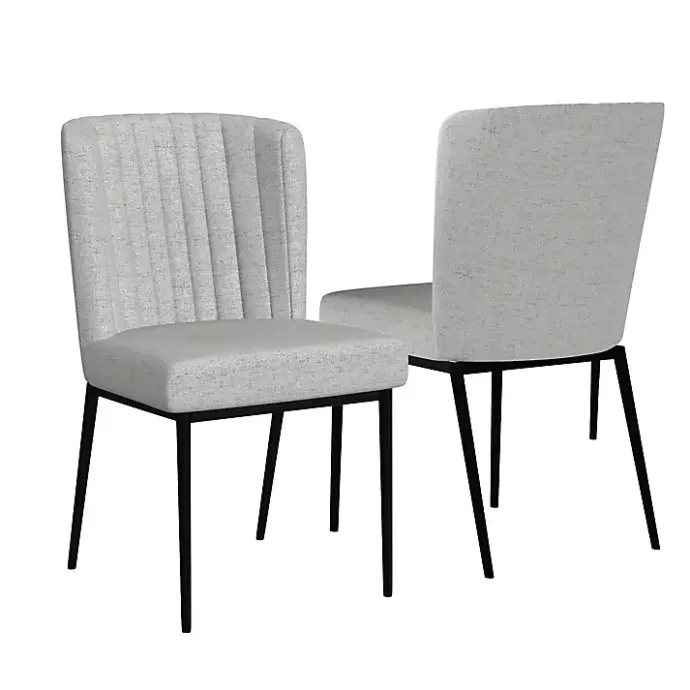 Clearance Kirklands Home Light Channel Back Dining Chairs, Set of 2 Gray
