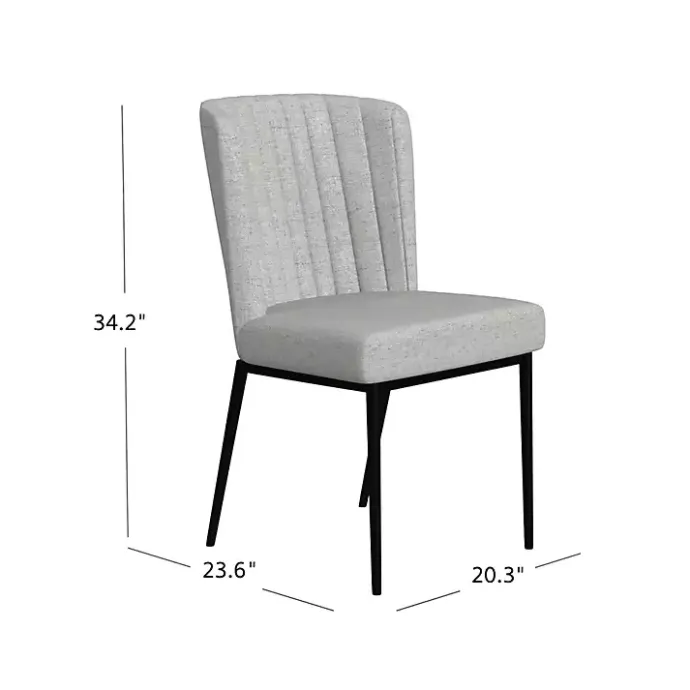Clearance Kirklands Home Light Channel Back Dining Chairs, Set of 2 Gray