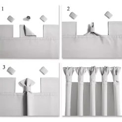 Kirklands Home Light Knotted Curtain Panel Set, 84 in. Gray