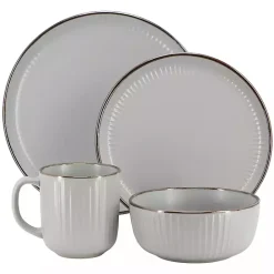 Outlet Kirklands Home Light Leo Stoneware 16-pc. Dinnerware Set Gray