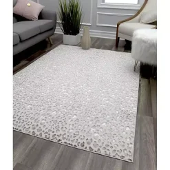 Hot Kirklands Home Light Leopard Textured Area Rug, 8x10 Gray