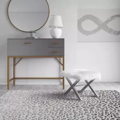 Hot Kirklands Home Light Leopard Textured Area Rug, 8x10 Gray