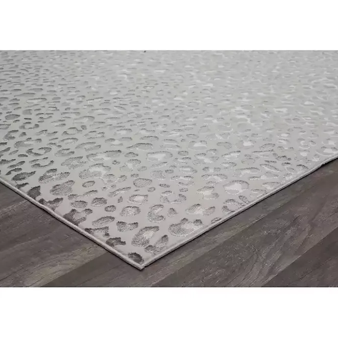 Hot Kirklands Home Light Leopard Textured Area Rug, 8x10 Gray