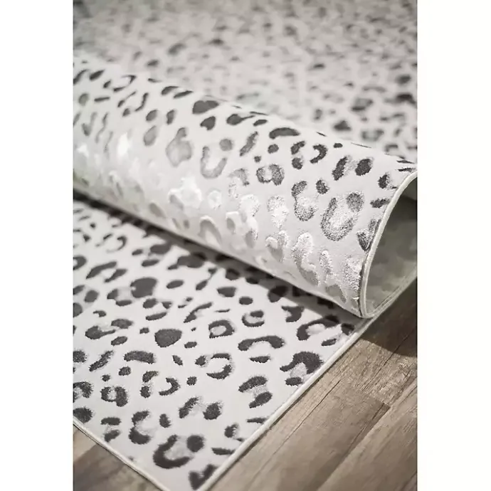 Hot Kirklands Home Light Leopard Textured Area Rug, 8x10 Gray