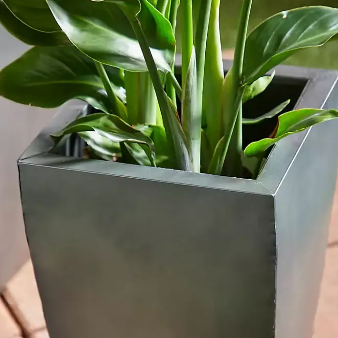 New Kirklands Home Light Metal Round Tapered Planters, Set of 3 Gray