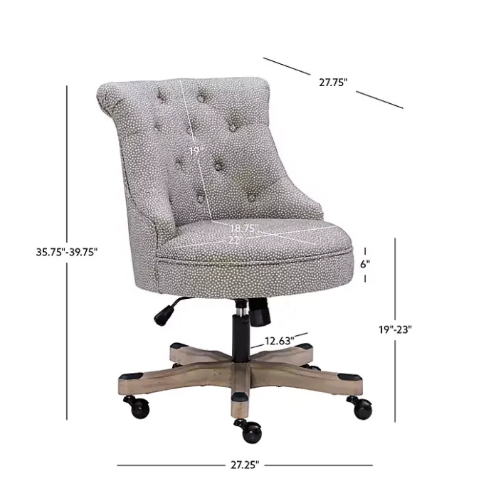 Online Kirklands Home Light Miller Tufted Office Chair Gray