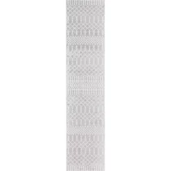 Kirklands Home Light Moroccan Washable Runner, 2x8 Gray